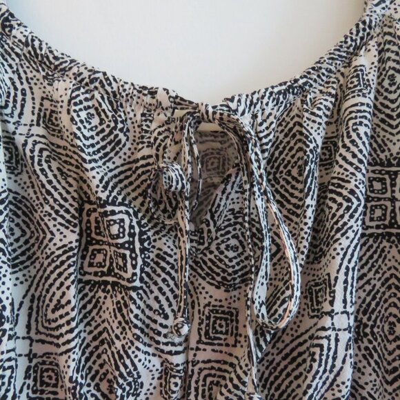 MARINE LAYER Nicole Mini Dress in Black & White Geo Summer Travel Pockets Sz XS - Picture 7 of 15